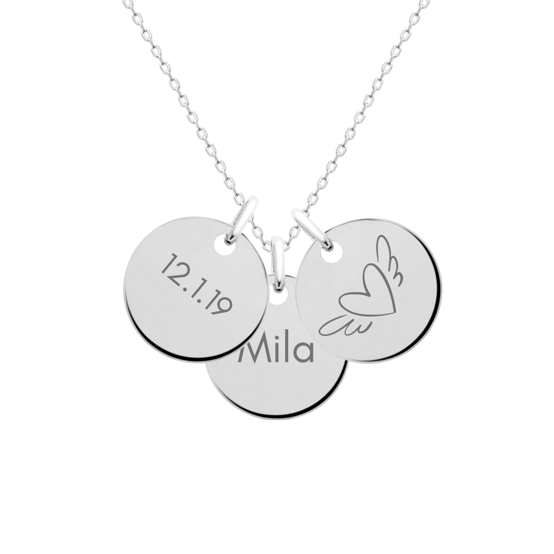 Pendentif personnalisé plusieurs médailles rondes