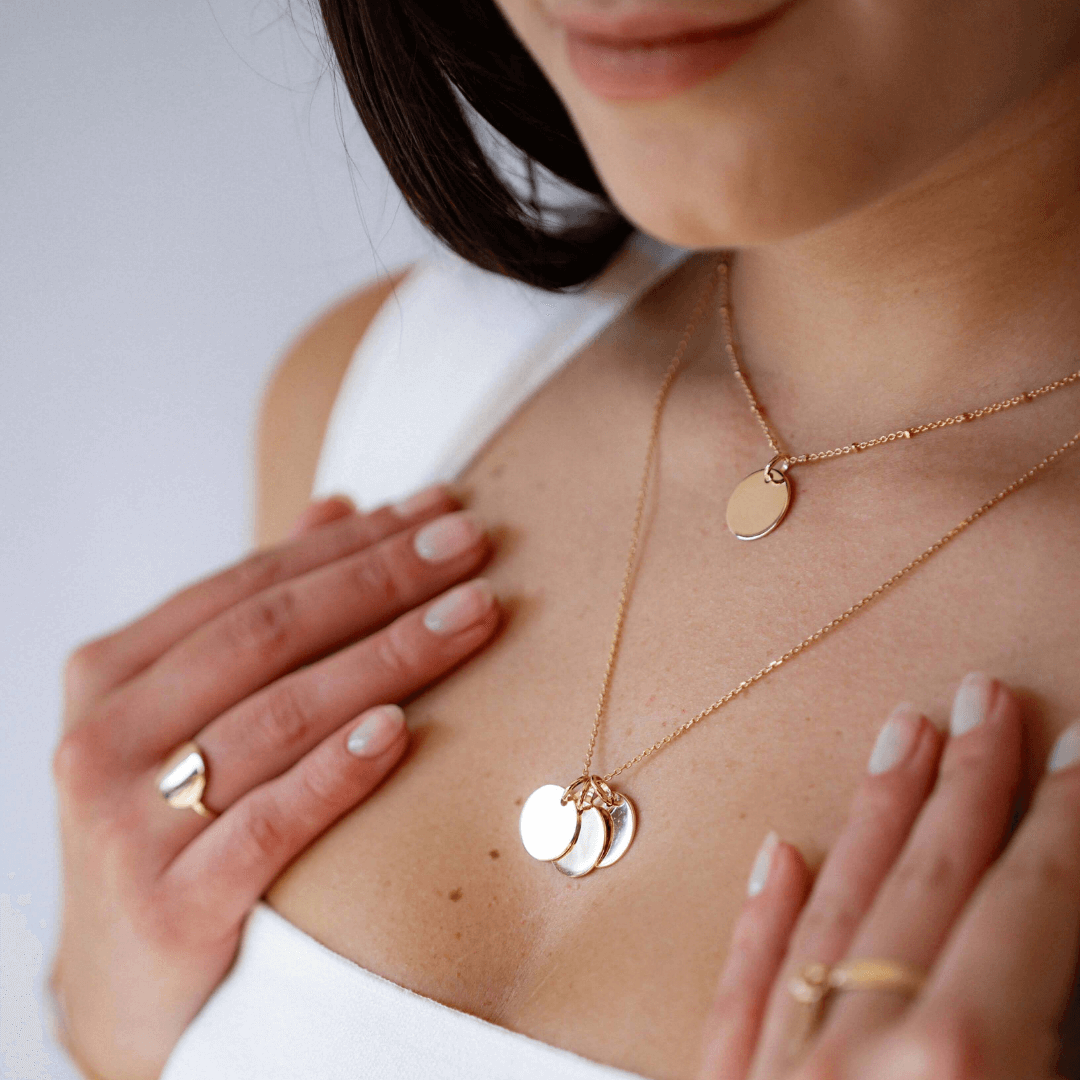 Pendentif personnalisé plusieurs médailles rondes