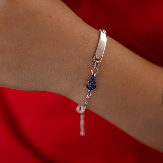 Gourmette Enfant personnalisée Ancre de bateau