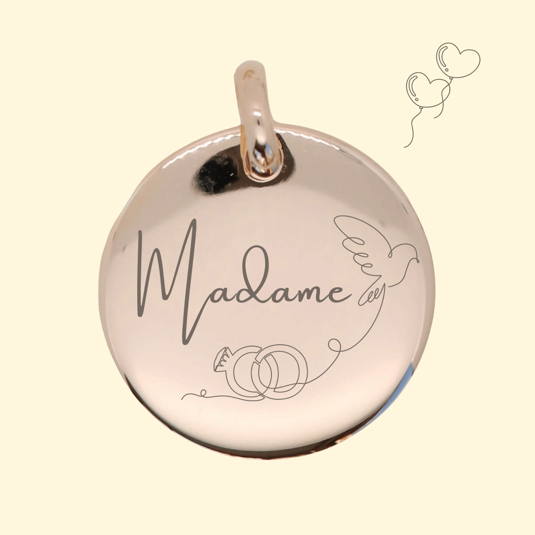 Personalized Round Domed Pendant - Madame