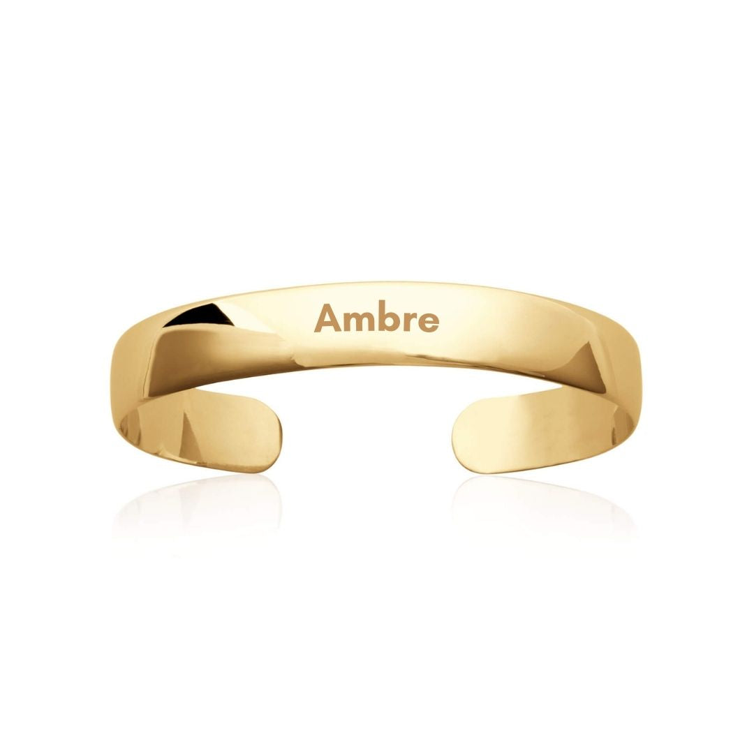 Personalized Amber Bangle Bracelet