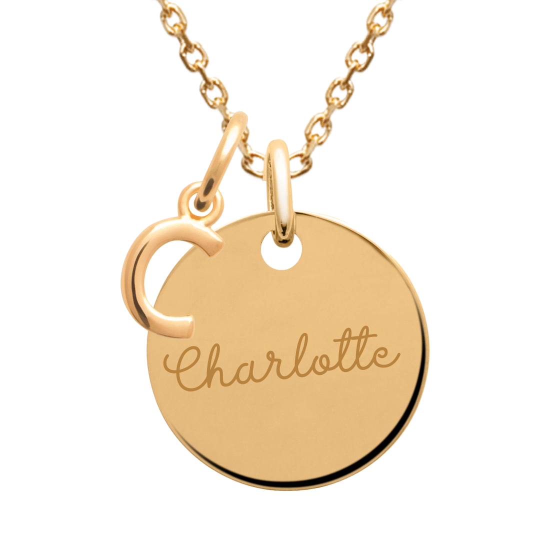 Collier personnalisé initiale plaqué or 18 carats