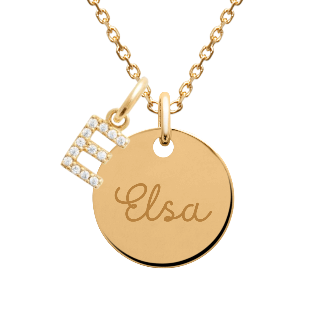 Collier personnalisé initiale plaqué or 18 carats