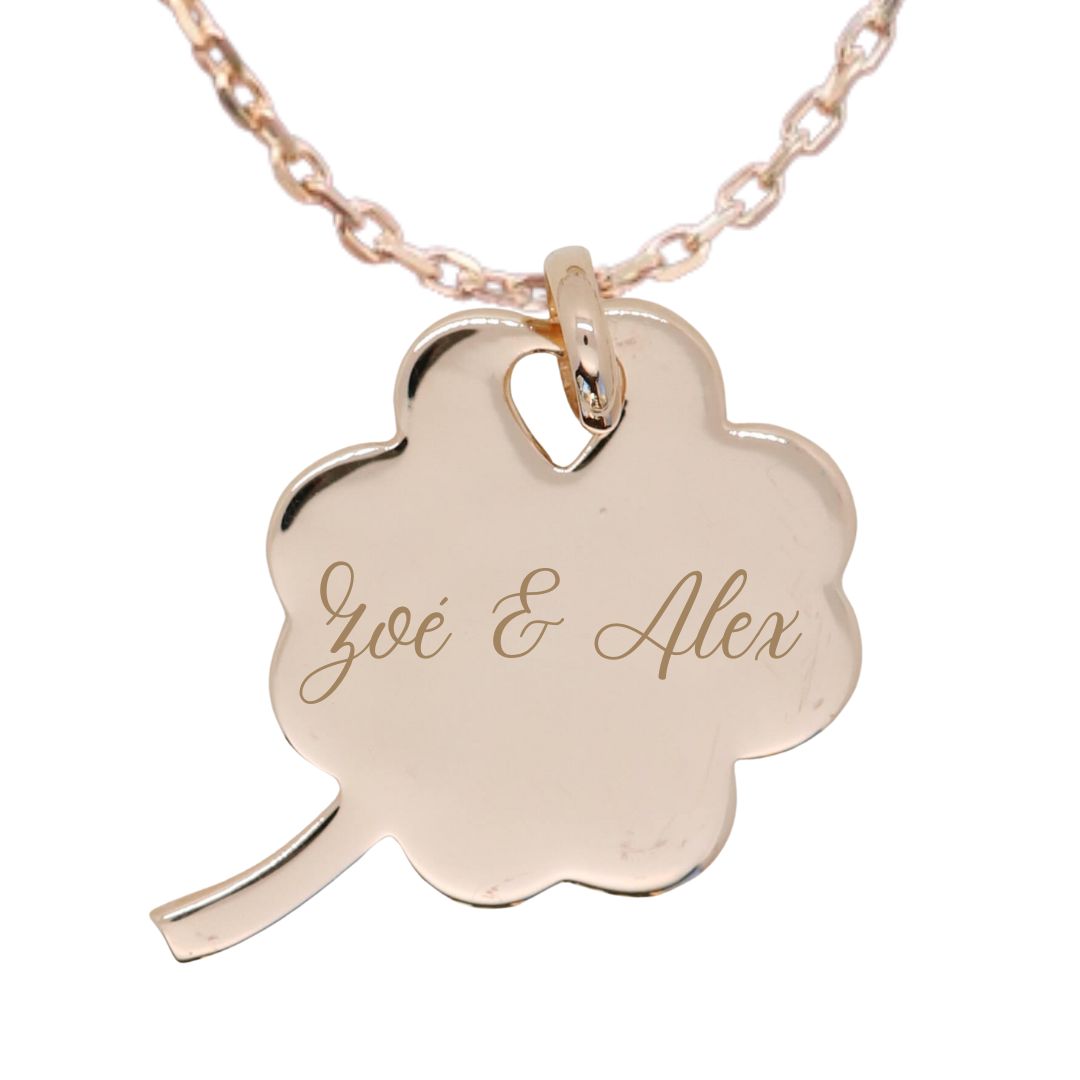 Pendentif personnalisé Grand Trèfle Bombé