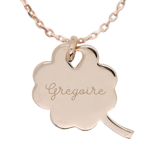 Pendentif personnalisé Grand Trèfle Bombé