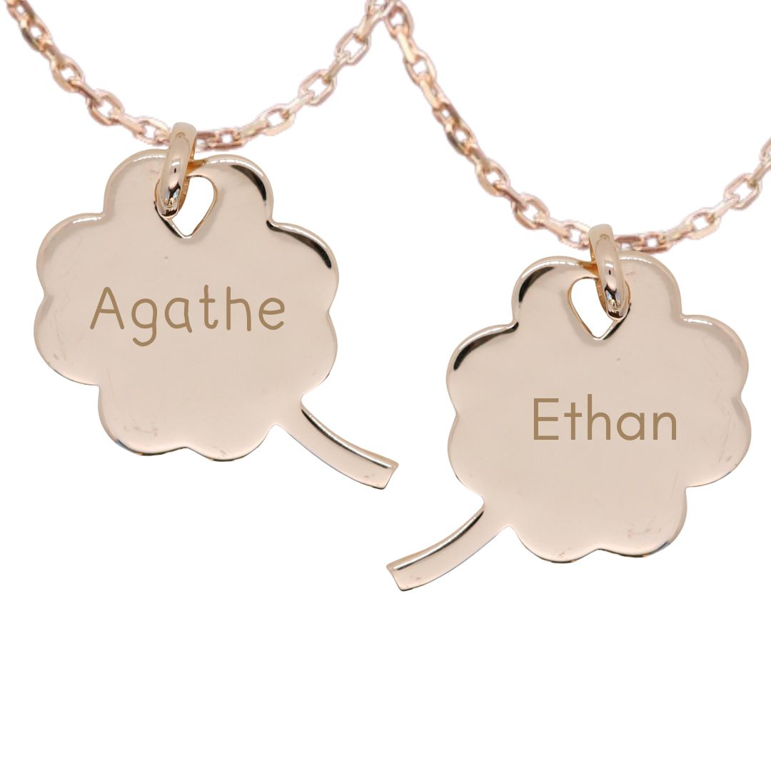 Pendentif personnalisé Grand Trèfle Bombé