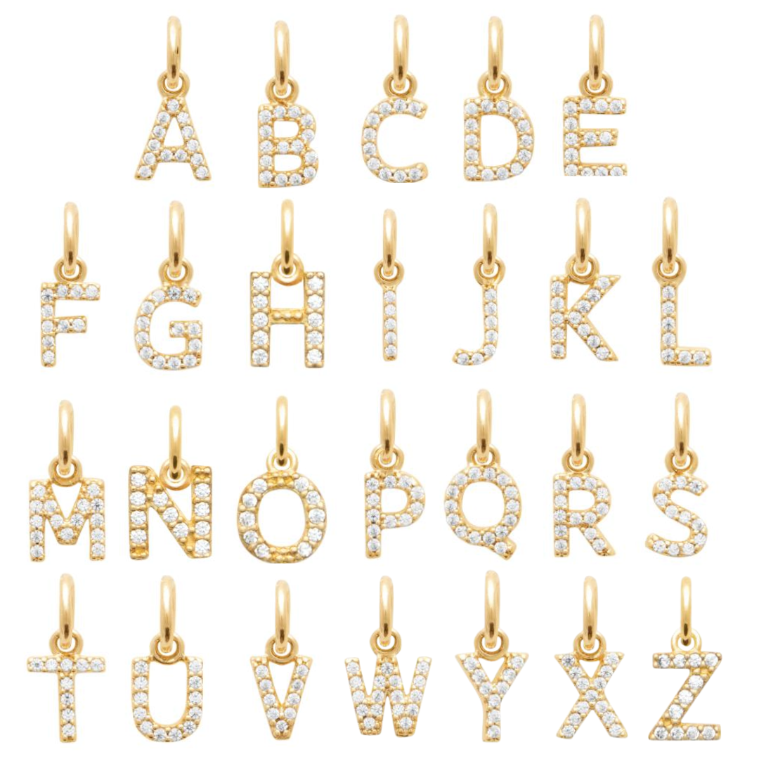 Personalized medal and sparkling initial necklace