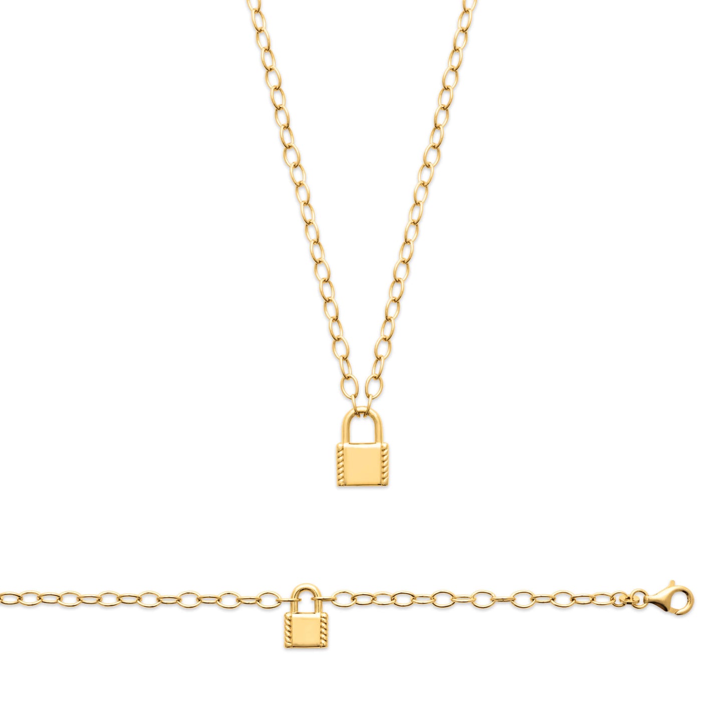 Personalized Padlock Necklace - Initials Collection