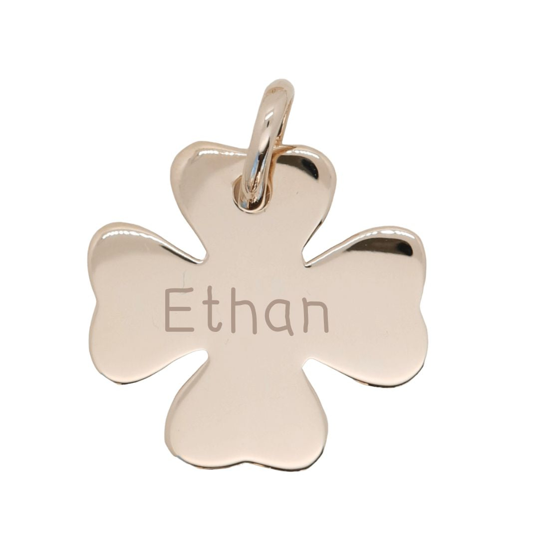 Personalized Domed Clover Pendant
