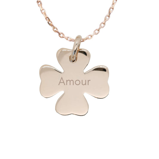 Pendentif personnalisé Trèfle Bombé
