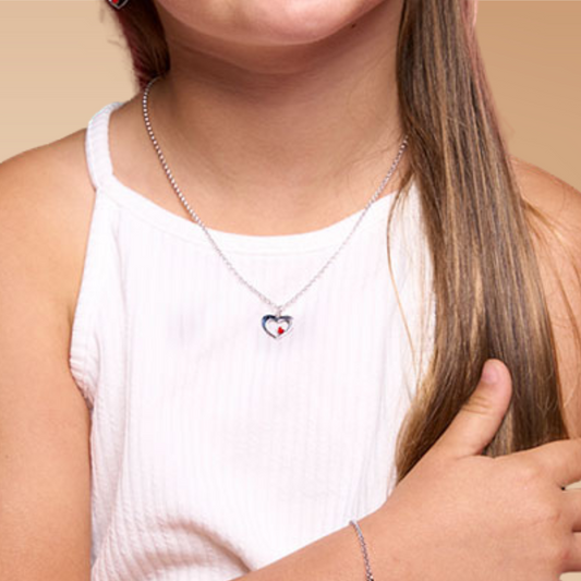 Collier personnalisé enfant Cœurs ajourés