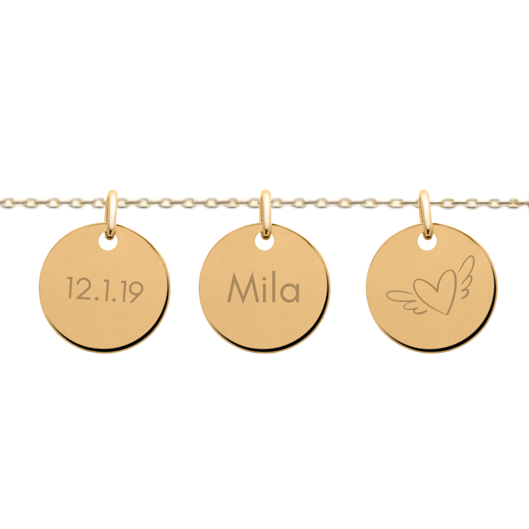 Pendentif personnalisé plusieurs médailles rondes