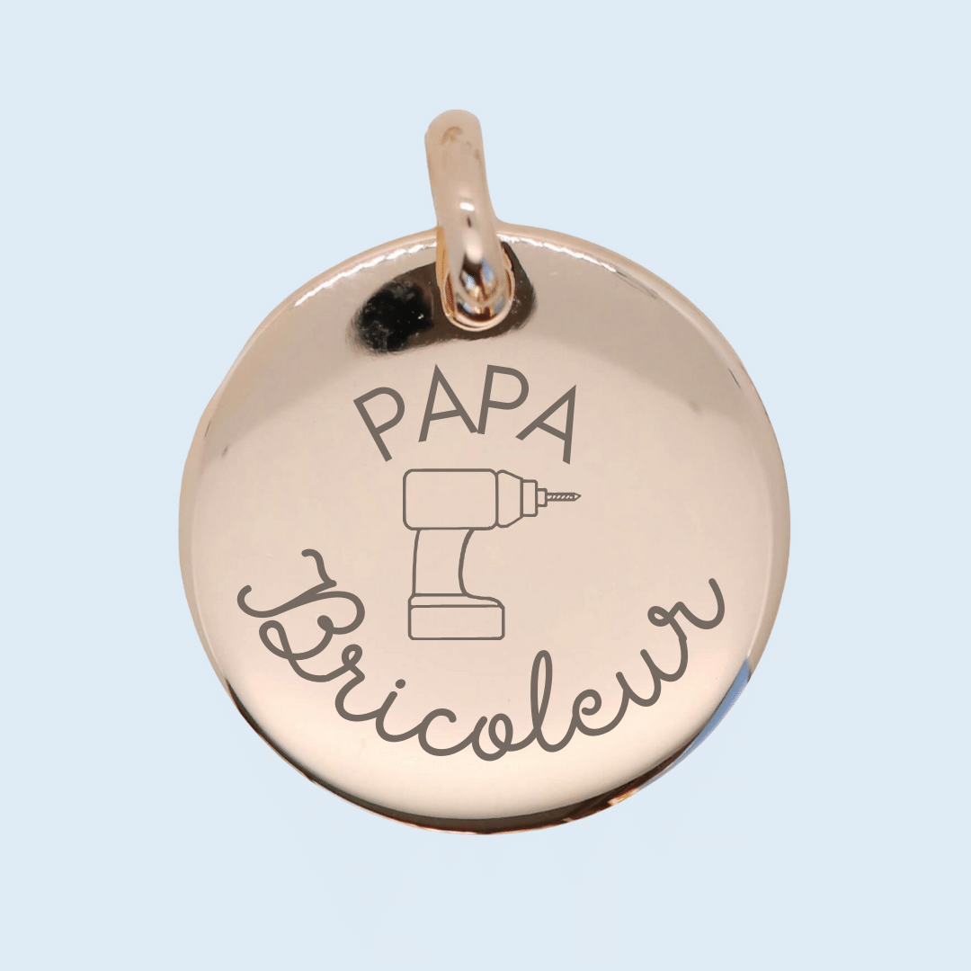 Personalized Round Domed Pendant - Gold Plated