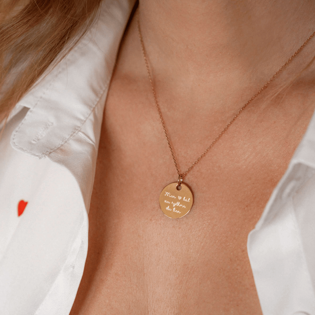 Personalized Pendant Flat Round 19 mm