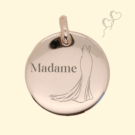 Personalized Round Domed Pendant - Madame
