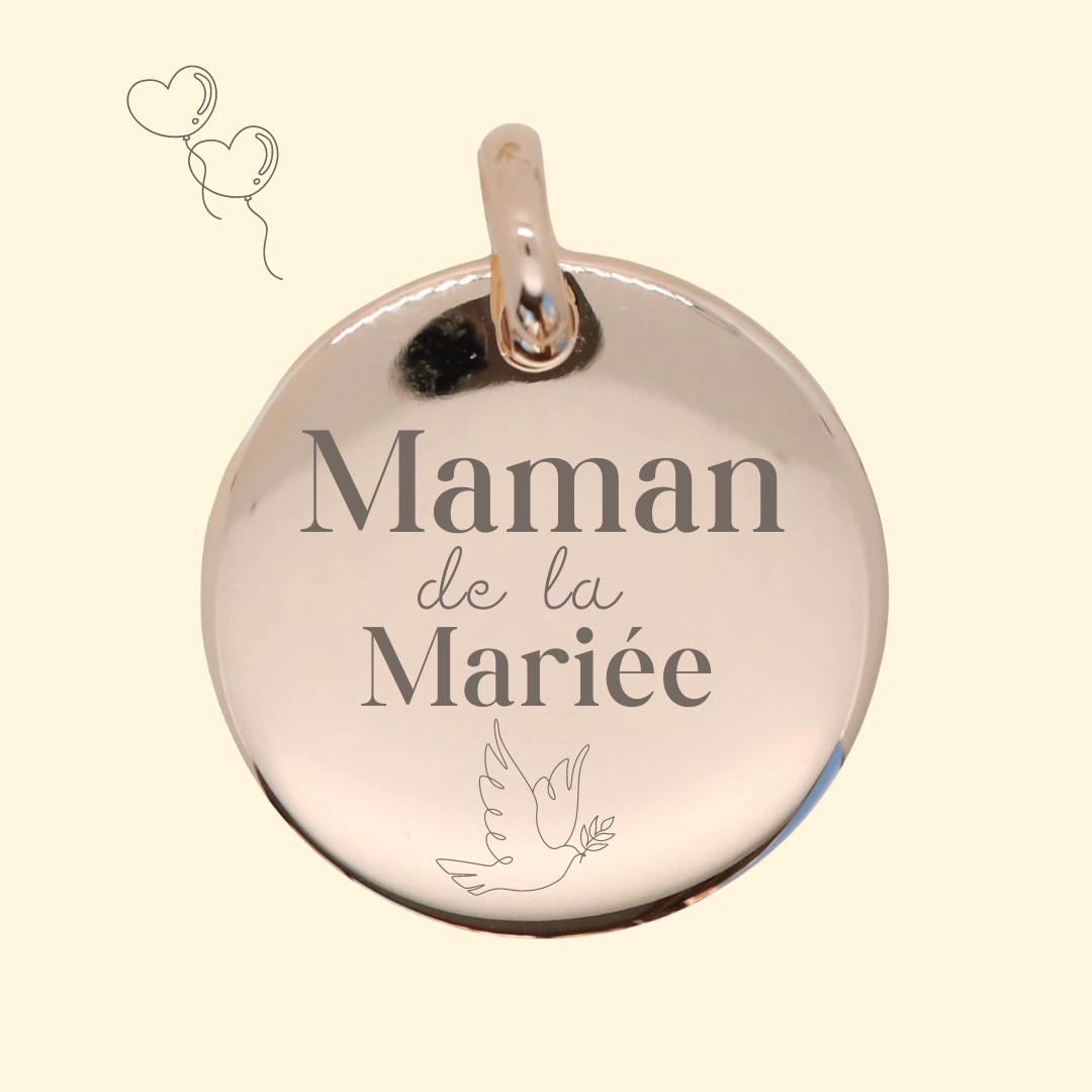 Personalized Round Domed Pendant - Mother of the Bride
