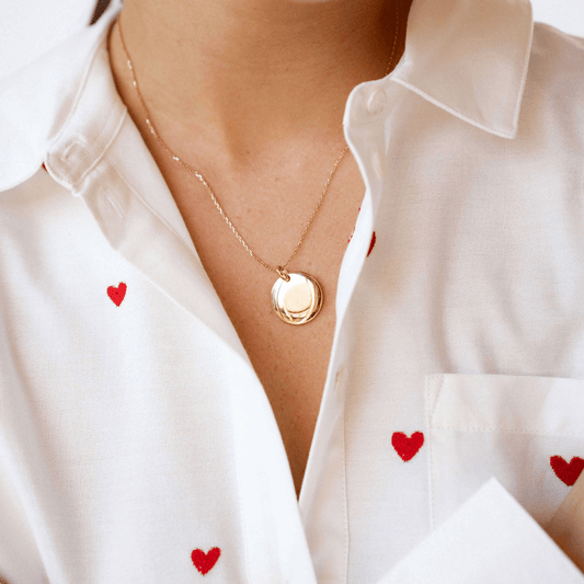 Personalized Round Domed Pendant - Mr and Mrs