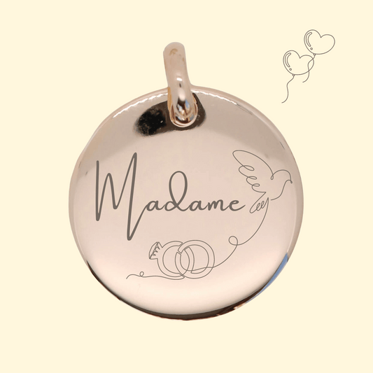 Personalized Round Domed Pendant - Madame