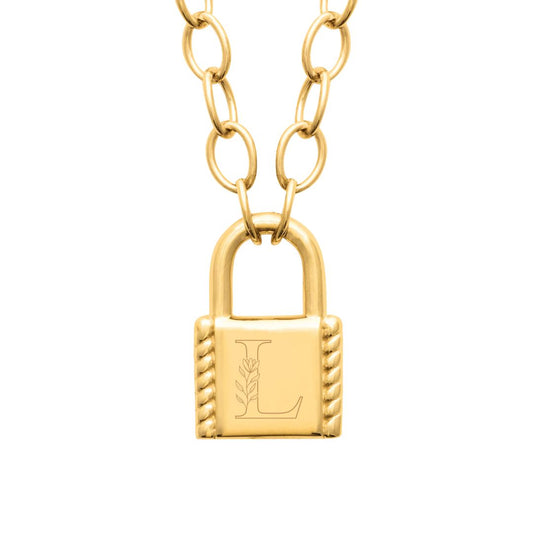 Personalized Padlock Necklace - Initials Collection