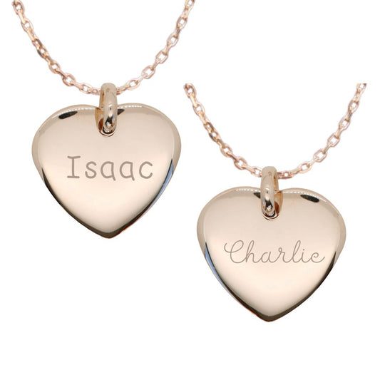 Personalized Domed Heart Pendant