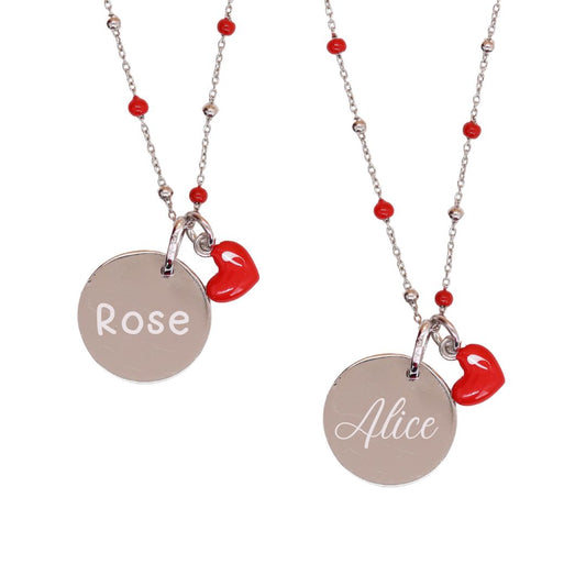 Collier personnalisé Coeur d'Enfant émaillé