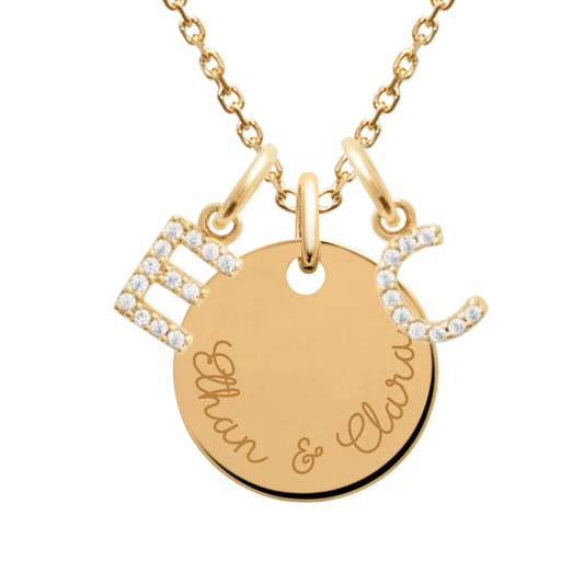 Collier personnalisé initiale plaqué or 18 carats