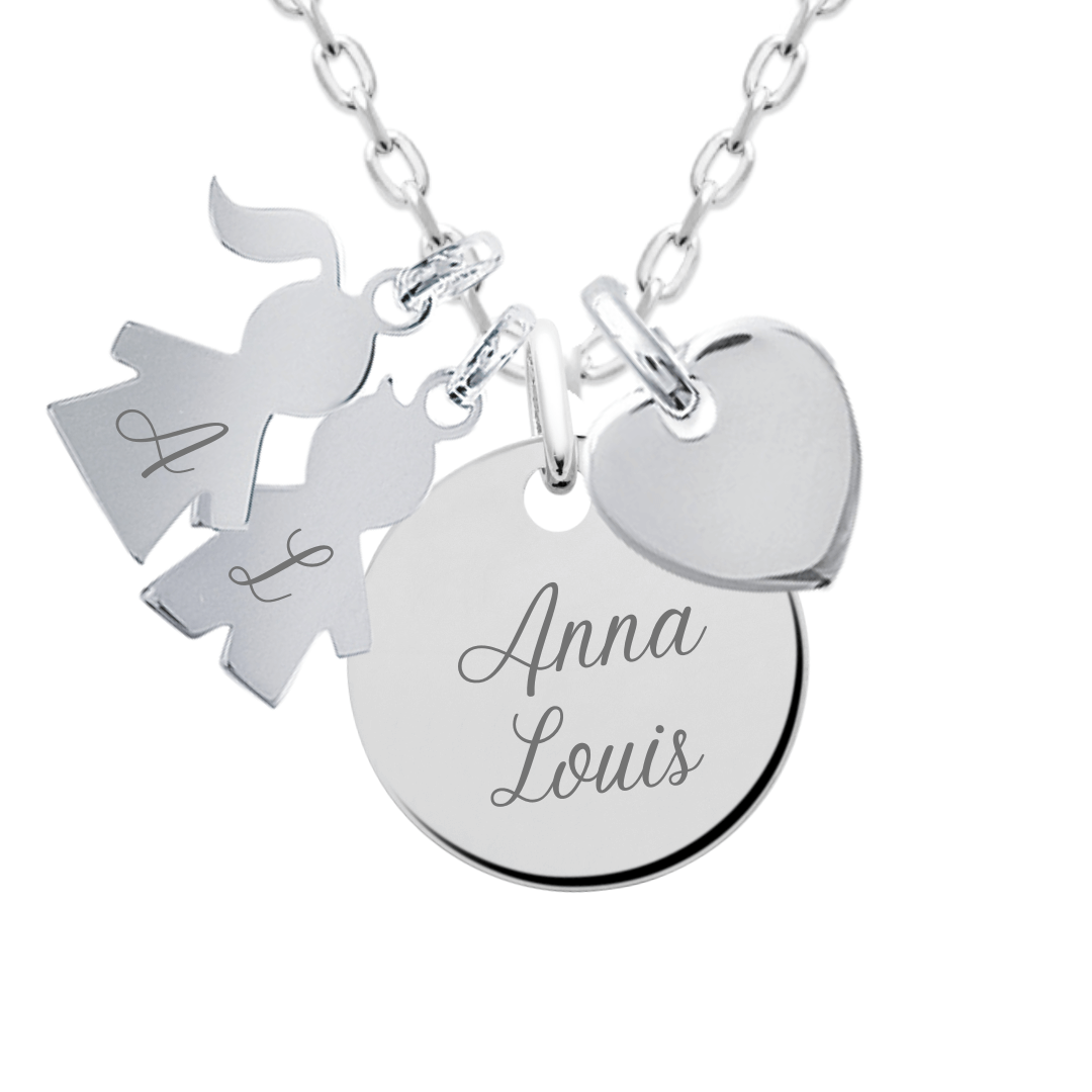 Collier médaille, cœur et enfant Bijou personnalisé – VRAIMENT