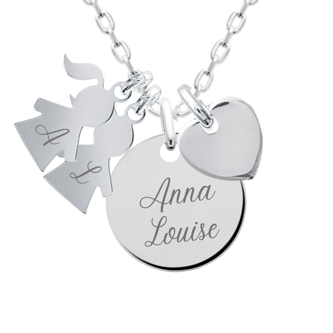 Collier médaille, cœur et enfant Bijou personnalisé – VRAIMENT