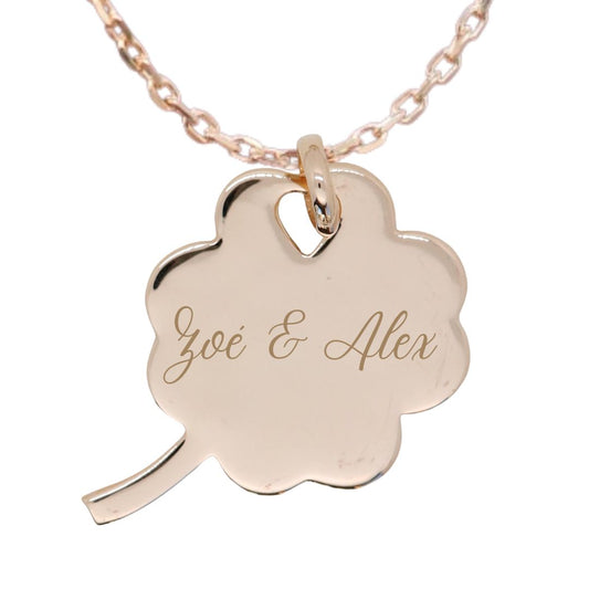 Personalized Large Domed Clover Pendant