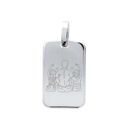 Pendentif personnalisé Grande Plaque Homme