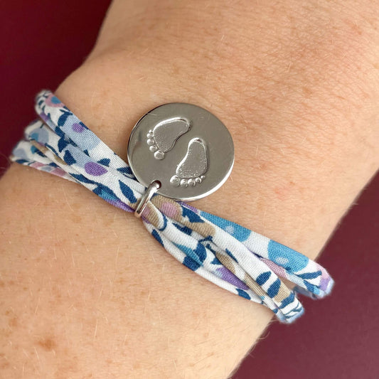 Personalized Liberty Bracelet 3 turns and Little Silver Feet