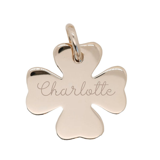 Personalized Domed Clover Pendant