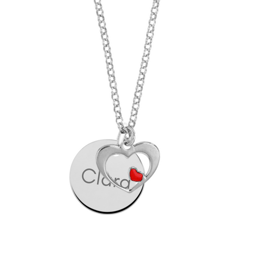 Collier personnalisé enfant Cœurs ajourés