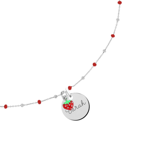 Collier personnalisé enfant Fraise