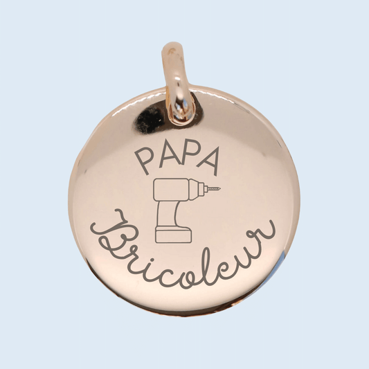 Personalized Round Domed Pendant - Gold Plated
