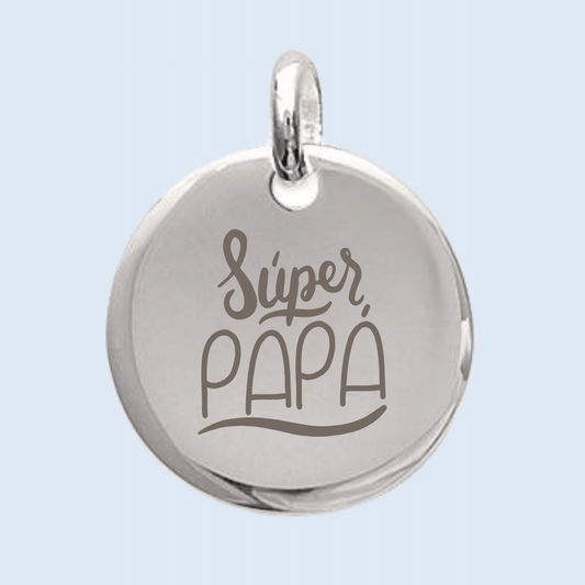 Personalized Round Domed Pendant - Silver